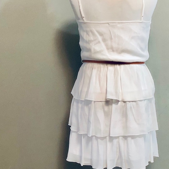 Lily Rose White Tiered Ruffle Elastic Waist Dress - Picture 2 of 5